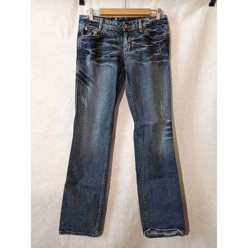 A|X Armani Exchange Blue Cotton-Blend Straight Leg Denim Jeans Size 8